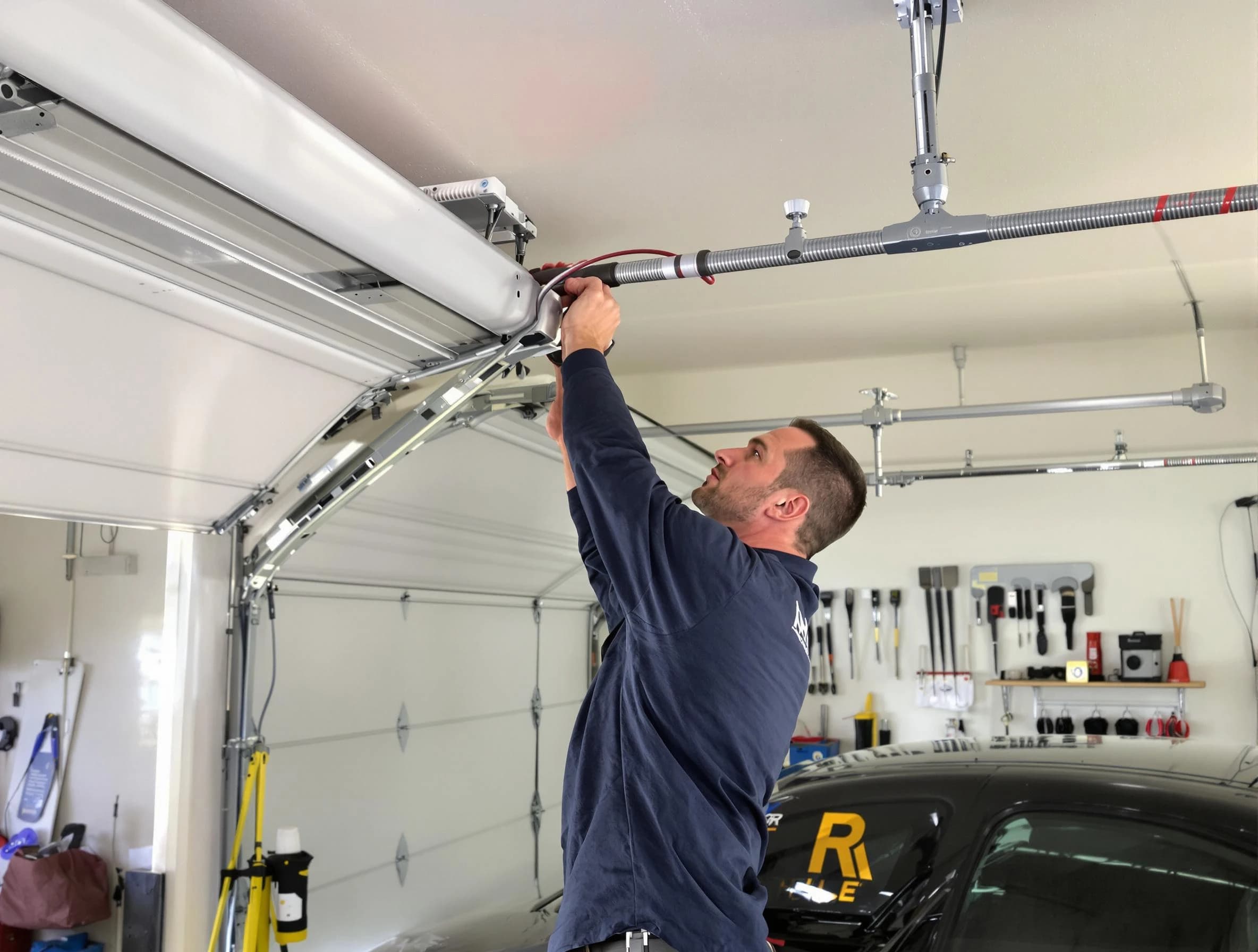 Carteret Garage Door Repair technician performing garage door cable repair in Carteret