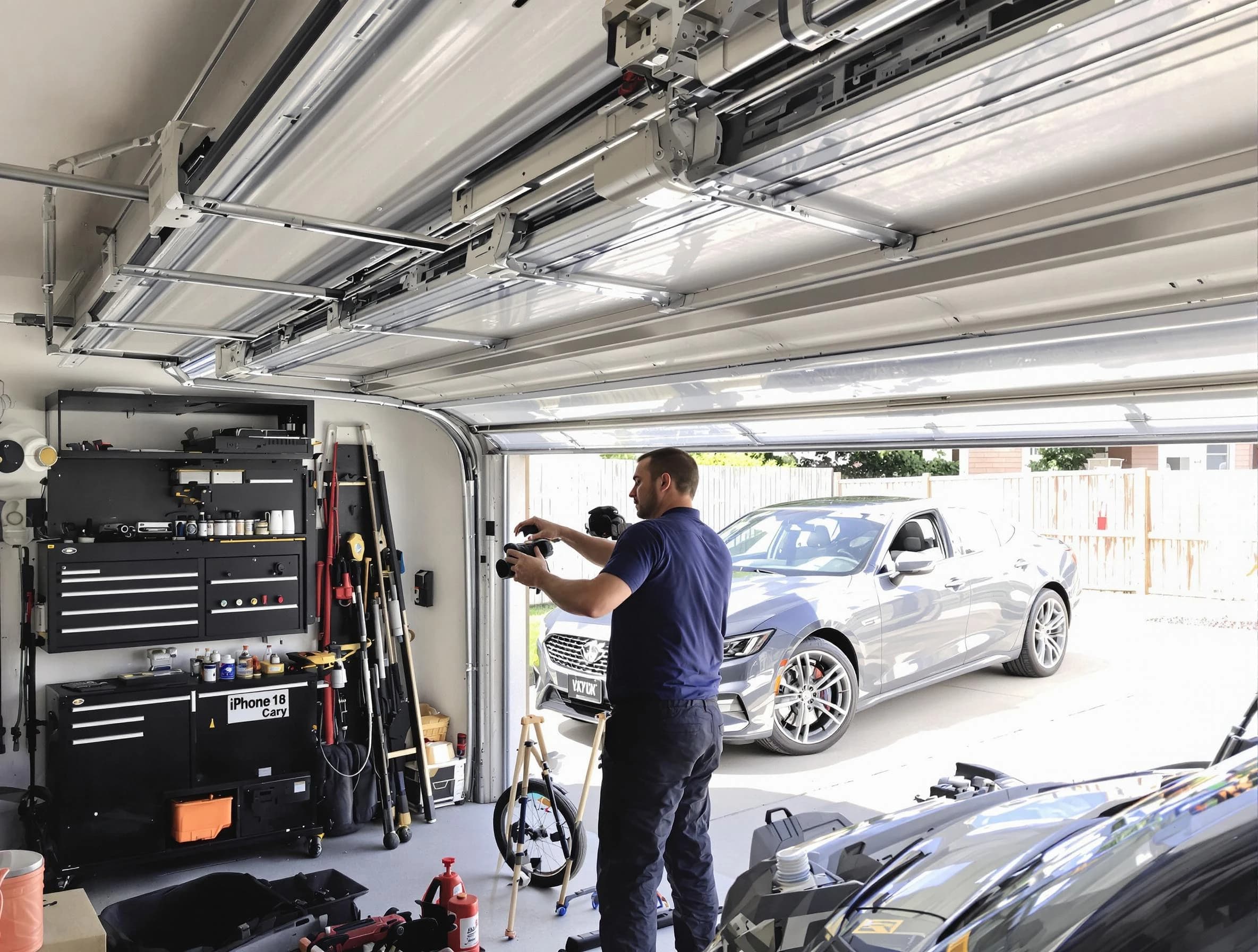 Carteret Garage Door Repair technician fixing noisy garage door in Carteret