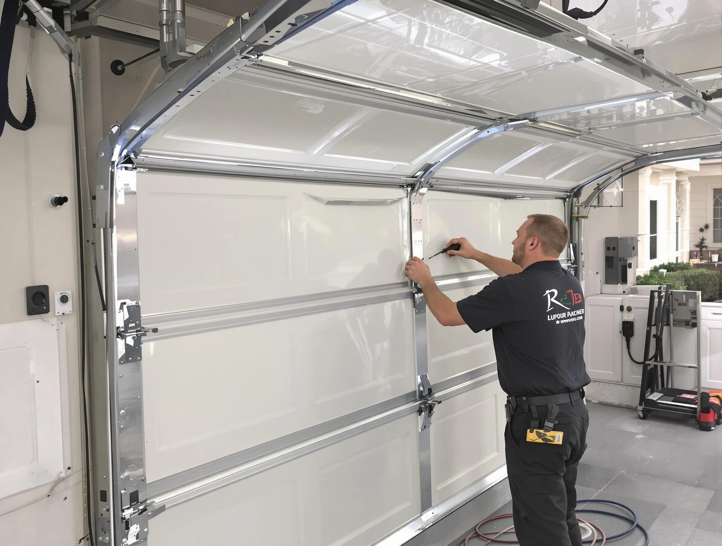 Carteret Garage Door Repair professional performing panel repair in Carteret