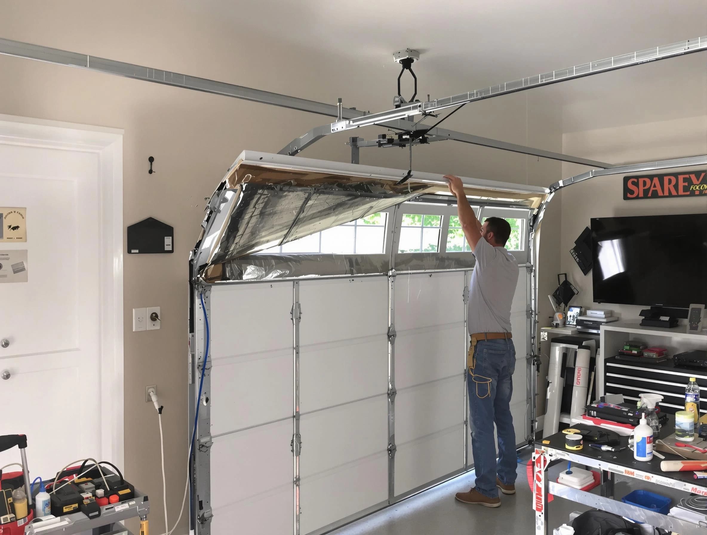 Garage door section replacement by Carteret Garage Door Repair in Carteret