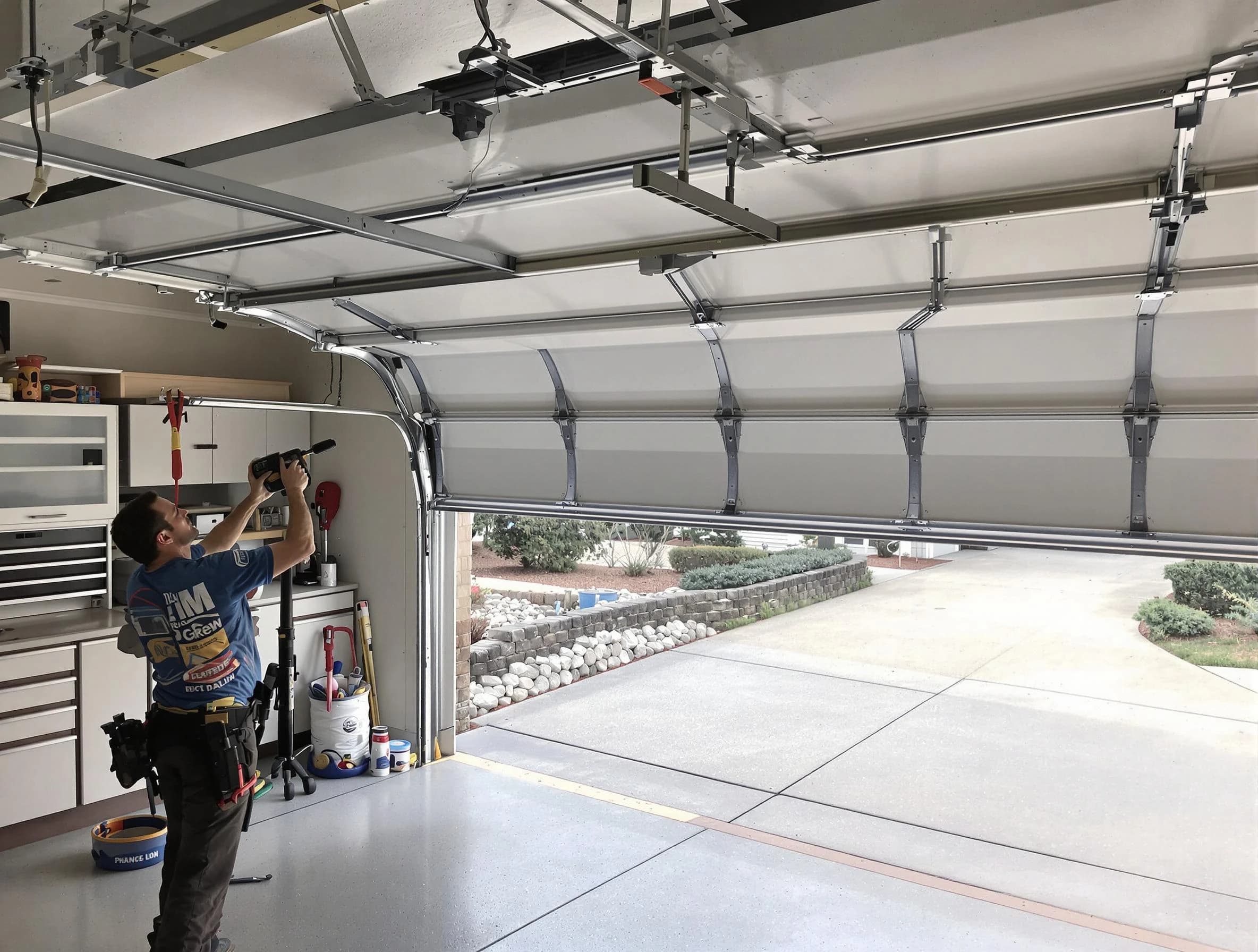 Garage door track repair service by Carteret Garage Door Repair in Carteret