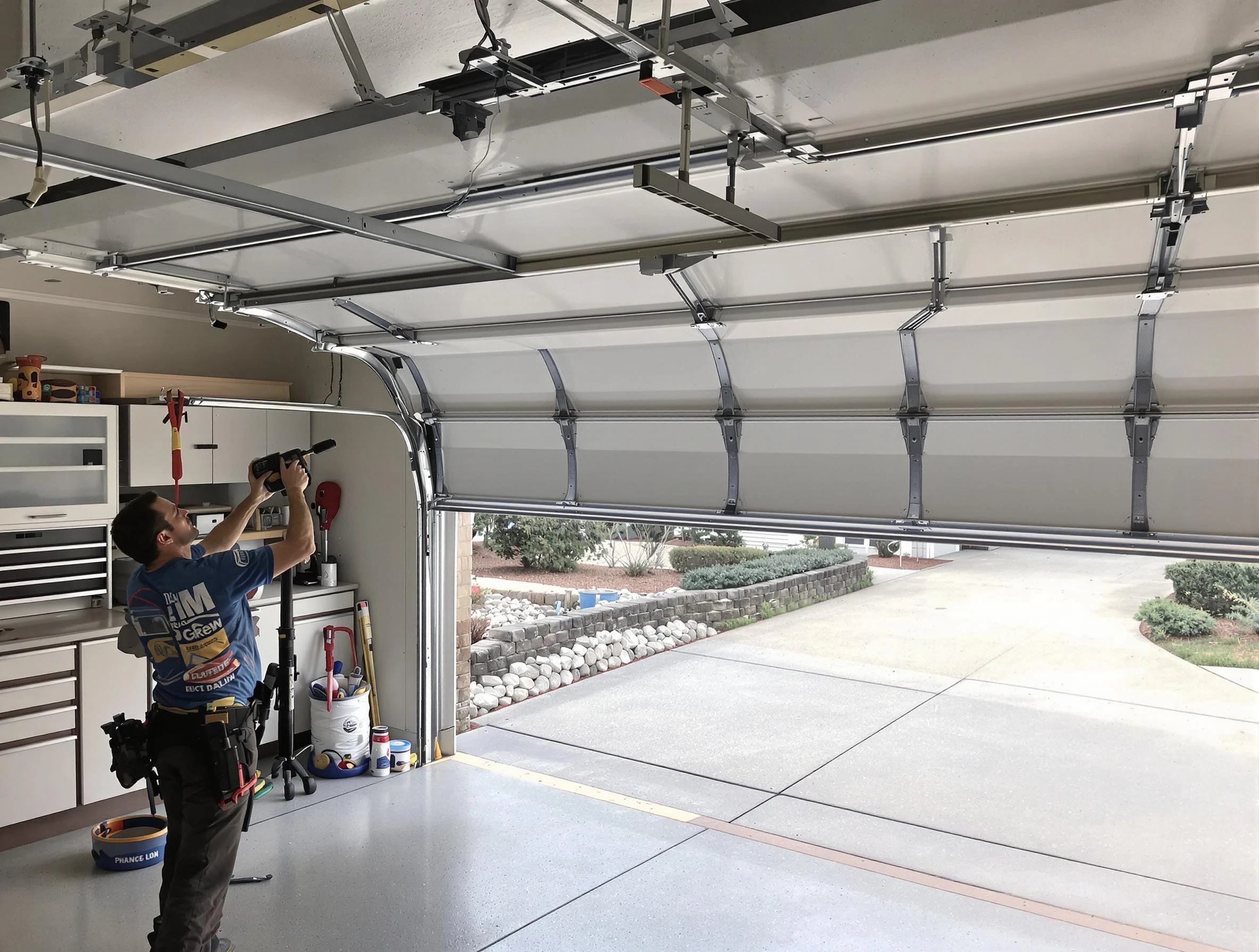 Garage door track repair service by Carteret Garage Door Repair in Carteret